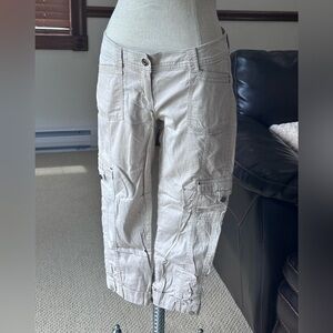 White House Black Market Light Tan Cargo Crop Pants